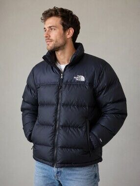 The North Face TNF 700 Goose Down Black Nuptse Puffer Jacket Mens Sz Large